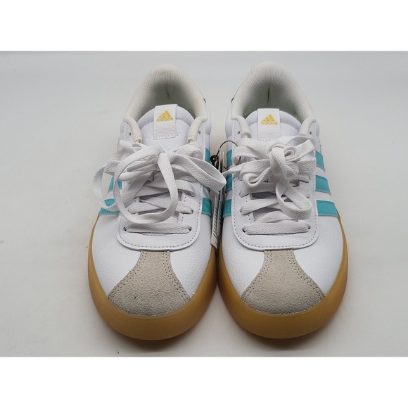 Adidas VL Court 3.0 Womens Sneakers White Aqua Gum Shoes Sole Size 6.5 JQ7253 - Picture 2 of 15